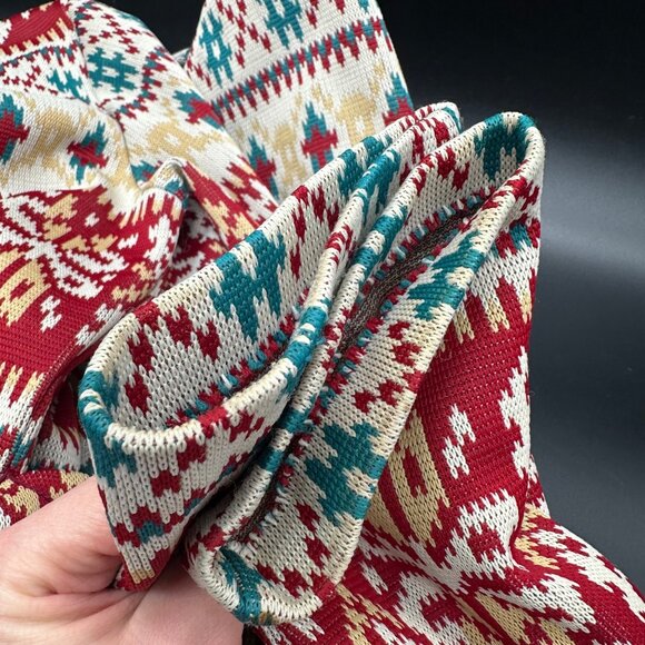 Vintage Cardigan Jacket 1970s Jane Colby USA Aztec Belted Maroon Teal Medium - Picture 7 of 8